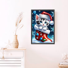Load image into Gallery viewer, AB Diamond Painting - Full Round - Christmas stocking cat (40*60CM)