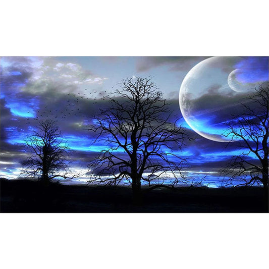 AB Diamond Painting - Full Square - Forest scenery series under the moon (60*35CM)