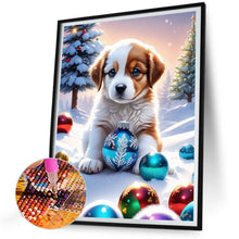 Load image into Gallery viewer, Diamond Painting - Full Round - Christmas puppy (30*40CM)