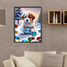 Load image into Gallery viewer, Diamond Painting - Full Round - Christmas puppy (30*40CM)