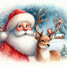 Load image into Gallery viewer, Diamond Painting - Full Square - Santa Claus watching snow scene (30*30CM)