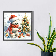 Load image into Gallery viewer, Diamond Painting - Full Square - Winter white bear and Christmas tree (30*30CM)