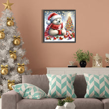 Load image into Gallery viewer, Diamond Painting - Full Square - White bear drinking hot drink in winter (30*30CM)
