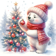 Load image into Gallery viewer, Diamond Painting - Full Square - Winter white bear decorated tree (30*30CM)
