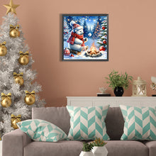 Load image into Gallery viewer, Diamond Painting - Full Square - Winter white bear roasting marshmallows (30*30CM)