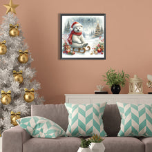 Load image into Gallery viewer, Diamond Painting - Full Square - White bear on sleigh in winter (30*30CM)