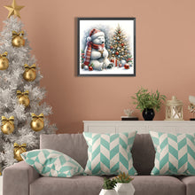 Load image into Gallery viewer, Diamond Painting - Full Square - Winter white bear waiting for time (30*30CM)