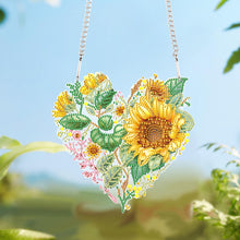Load image into Gallery viewer, Love Sunflower Special Shaped Diamond Painting Hanging Wreath for Home Decor(#1)