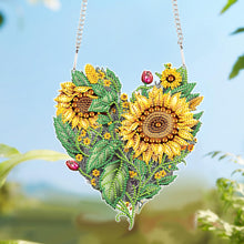 Load image into Gallery viewer, Love Sunflower Special Shaped Diamond Painting Hanging Wreath for Home Decor(#3)