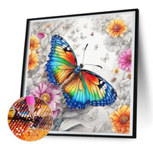 Load image into Gallery viewer, Diamond Painting - Full Round - Colorful Butterfly¡¤Line Draft (30*30CM)