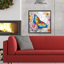 Load image into Gallery viewer, Diamond Painting - Full Round - Colorful Butterfly¡¤Line Draft (30*30CM)