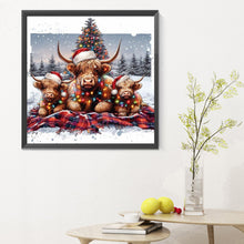 Load image into Gallery viewer, Diamond Painting - Full Round - Christmas yak family (30*30CM)