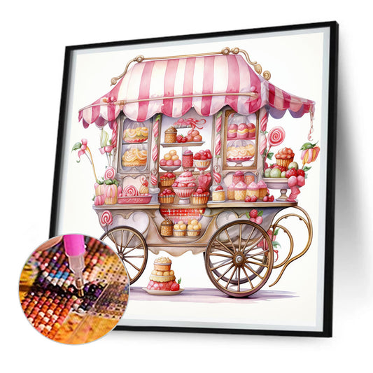 Diamond Painting - Full Round - Pink dessert shop trolley (30*30CM)