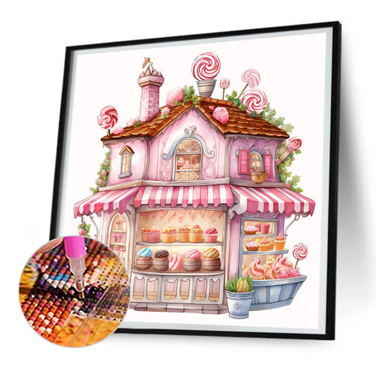 Diamond Painting - Full Round - Pink dessert shop trolley (30*30CM)