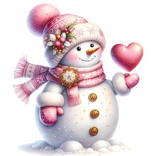 Load image into Gallery viewer, Diamond Painting - Full Round - pink snowman (30*30CM)