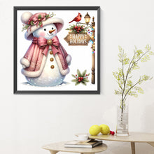 Load image into Gallery viewer, Diamond Painting - Full Round - pink snowman (30*30CM)