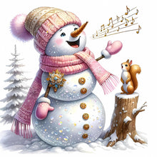 Load image into Gallery viewer, Diamond Painting - Full Round - pink snowman (30*30CM)