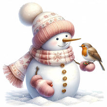 Load image into Gallery viewer, Diamond Painting - Full Round - pink snowman (30*30CM)