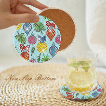 Load image into Gallery viewer, 8 PCS Acrylic Santa Gingerbread Man Diamond Painting Art Coaster Kit with Holder