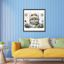 Load image into Gallery viewer, Diamond Painting - Partial Special Shaped - Christmas kitten (30*30CM)