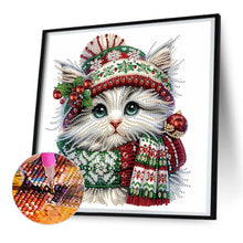Load image into Gallery viewer, Diamond Painting - Partial Special Shaped - Christmas kitten (30*30CM)