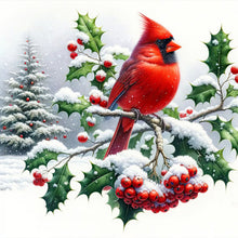 Load image into Gallery viewer, Diamond Painting - Full Round - cardinal on tree branch (40*40CM)
