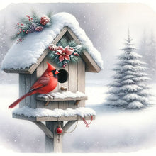 Load image into Gallery viewer, Diamond Painting - Full Round - Cardinal by the cabin (40*40CM)