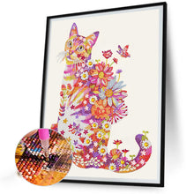 Load image into Gallery viewer, Diamond Painting - Partial Special Shaped - Cats, Flowers and Butterflies (30*40CM)