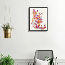 Load image into Gallery viewer, Diamond Painting - Partial Special Shaped - Cats, Flowers and Butterflies (30*40CM)