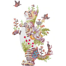 Load image into Gallery viewer, Diamond Painting - Partial Special Shaped - Cats, Flowers and Butterflies (30*40CM)
