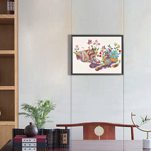 Load image into Gallery viewer, Diamond Painting - Partial Special Shaped - Cats, Flowers and Butterflies (40*30CM)