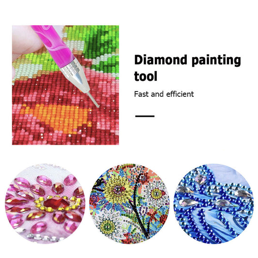 Double-End Manicure Point Drill Pen with Clay Glue Nail Art Tool (Purple)