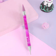 Load image into Gallery viewer, Double-End Manicure Point Drill Pen with Clay Glue Nail Art Tool (Purple)