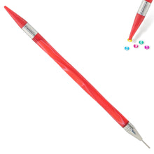 Load image into Gallery viewer, Double-End Manicure Point Drill Pen with Clay Glue Nail Art Tool for Women (Red)