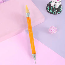 Load image into Gallery viewer, Double-End Manicure Point Drill Pen with Clay Glue Nail Art Tool (Yellow)