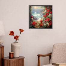 Load image into Gallery viewer, Diamond Painting - Full Round - red flower waves (30*30CM)