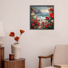 Load image into Gallery viewer, Diamond Painting - Full Round - red flower waves (30*30CM)