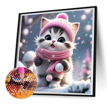 Load image into Gallery viewer, Diamond Painting - Full Round - snow kitten (30*30CM)