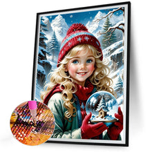 Load image into Gallery viewer, Diamond Painting - Full Round - girl in the snow (30*40CM)