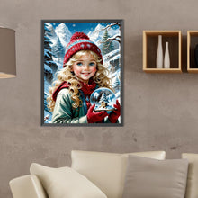 Load image into Gallery viewer, Diamond Painting - Full Round - girl in the snow (30*40CM)