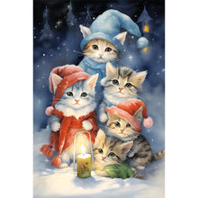 Load image into Gallery viewer, Diamond Painting - Full Round - Christmas cat (40*60CM)