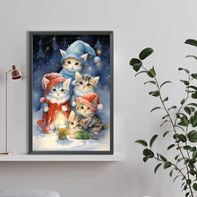 Load image into Gallery viewer, Diamond Painting - Full Round - Christmas cat (40*60CM)