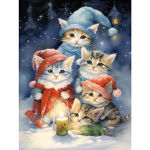 Load image into Gallery viewer, Diamond Painting - Full Square - Santa hat cat (30*40CM)
