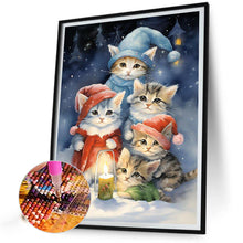 Load image into Gallery viewer, Diamond Painting - Full Square - Santa hat cat (30*40CM)