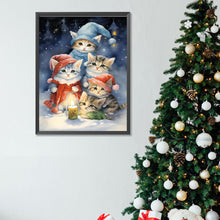 Load image into Gallery viewer, Diamond Painting - Full Square - Santa hat cat (30*40CM)