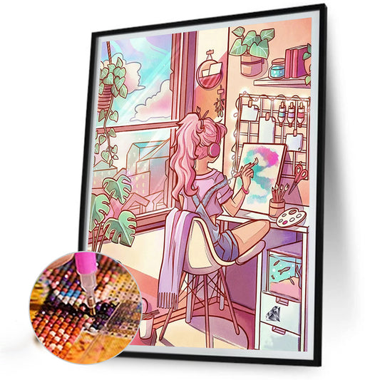 Diamond Painting - Full Round - cartoon girl (50*60CM)