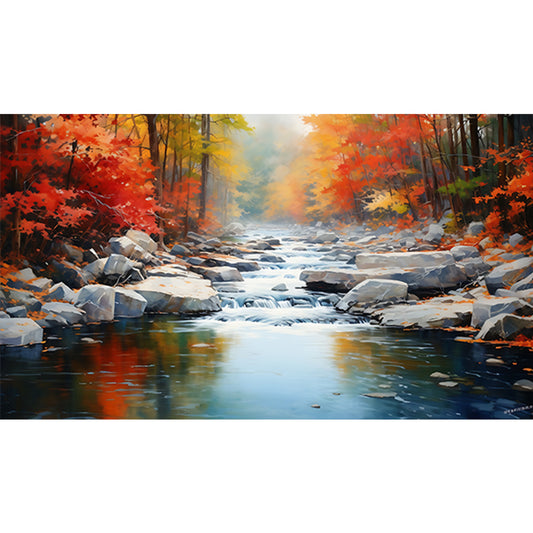 Diamond Painting - Full Round - Flowing Water Stone Forest (70*40CM)