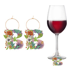 Load image into Gallery viewer, 2 PCS 26 Letters Double Side Diamond Wine Glass Charms Wine Glass Identification