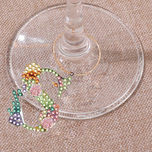 Load image into Gallery viewer, 2 PCS 26 Letters Double Side Diamond Wine Glass Charms Wine Glass Identification