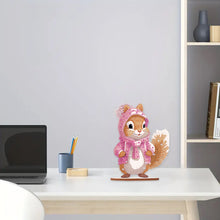 Load image into Gallery viewer, Acrylic Diamond Painting Desktop Decorations for Office Decor (Pink Squirrel)
